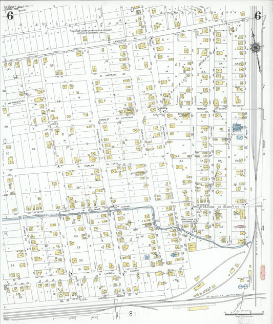 Sanborn Fire Insurance Map from Wynne, Cross County, Arkansas (1951), Sheet #0006 - Historic Sanborn Fire Insurance Map Print, vintage old map wall art, antique decor, genealogy gift, Arkansas Arkansas map