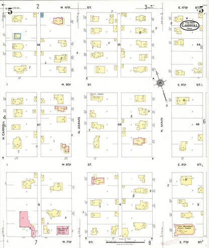 Sanborn Fire Insurance Map from Carroll, Carroll County, Iowa (1923), Sheet #0005 - Historic Sanborn Fire Insurance Map Print