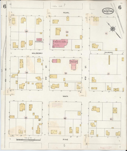 Sanborn Fire Insurance Map from Uniontown, Union County, Kentucky (1939), Sheet #0006 - Historic Sanborn Fire Insurance Map Print, vintage old map wall art, antique decor, genealogy gift, Kentucky Kentucky map