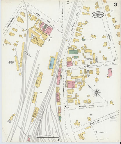 Sanborn Fire Insurance Map from Chatham, Columbia County, New York (1904), Sheet #0003 - Complete Map Set gallery image, historic Sanborn map, vintage wall art, New York New York