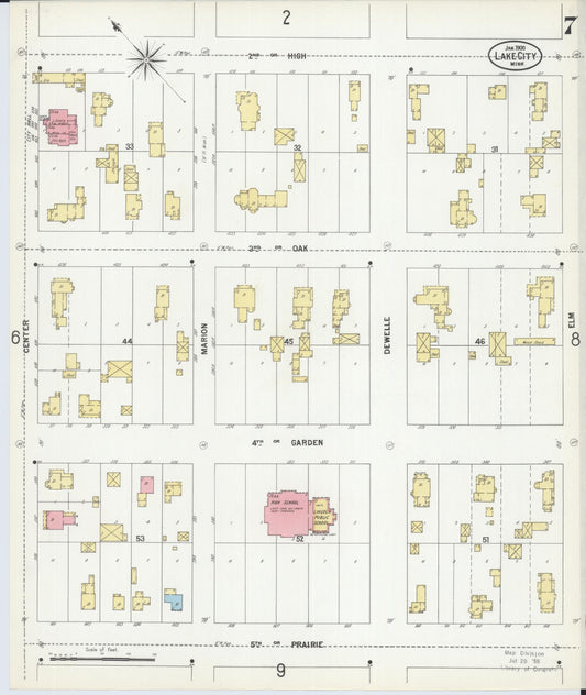 Sanborn Fire Insurance Map from Lake City, Wabasha County, Minnesota (1900), Sheet #0007 - Historic Sanborn Fire Insurance Map Print, vintage old map wall art, antique decor, genealogy gift, Minnesota Minnesota map