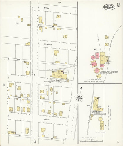 Sanborn Fire Insurance Map from Chehalis, Lewis County, Washington (1908), Sheet #0002 - Complete Map Set gallery image, historic Sanborn map, vintage wall art, Washington Washington