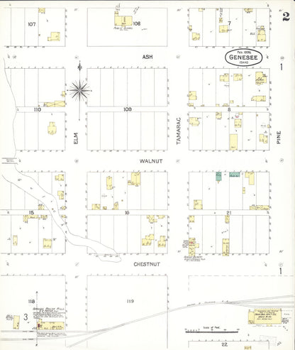 Sanborn Fire Insurance Map from Genesee, Latah County, Idaho (1896), Sheet #0002 - Complete Map Set gallery image, historic Sanborn map, vintage wall art, Idaho Idaho