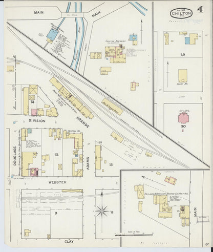 Sanborn Fire Insurance Map from Chilton, Calumet County, Wisconsin (1892), Sheet #0004 - Complete Map Set gallery image, historic Sanborn map, vintage wall art, Wisconsin Wisconsin