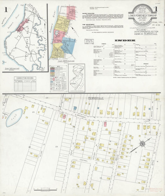Sanborn Fire Insurance Map from Lower Penn's Neck Township, Salem County, New Jersey. (1938) – Historic Sanborn Fire Insurance Map Print