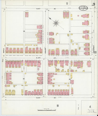 Sanborn Fire Insurance Map from Columbia, Lancaster County, Pennsylvania (1904), Sheet #0003 - Complete Map Set gallery image, historic Sanborn map, vintage wall art, Pennsylvania Pennsylvania