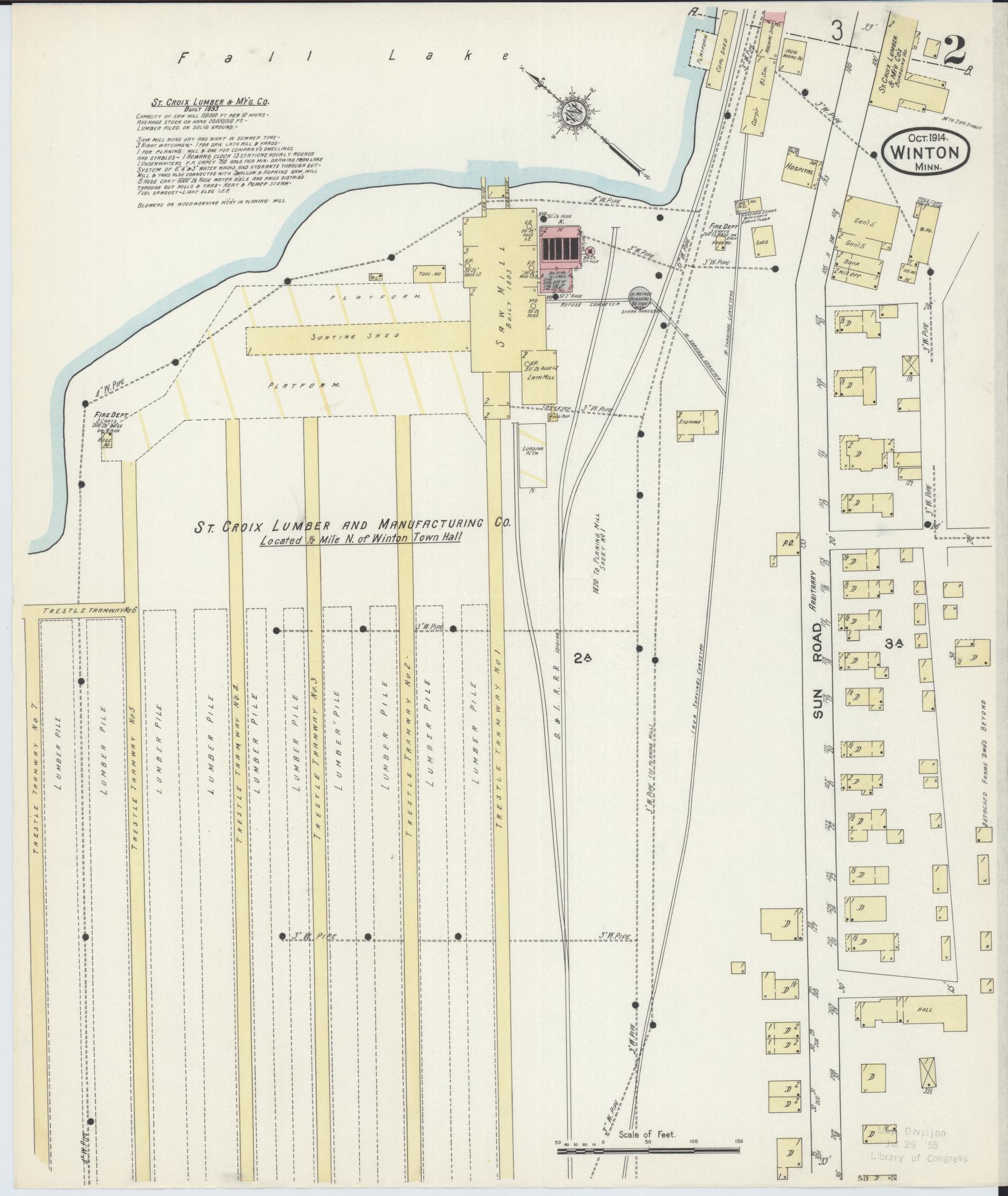 Sanborn Fire Insurance Map from Winton, Saint Louis County, Minnesota (1914), Sheet #0002 - Complete Map Set gallery image, historic Sanborn map, vintage wall art, Minnesota Minnesota