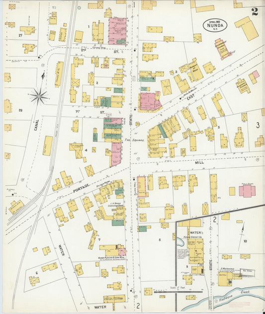 Sanborn Fire Insurance Map from Nunda, Livingston County, New York (1903), Sheet #0002 - Historic Sanborn Fire Insurance Map Print, vintage old map wall art, antique decor, genealogy gift, New York New York map