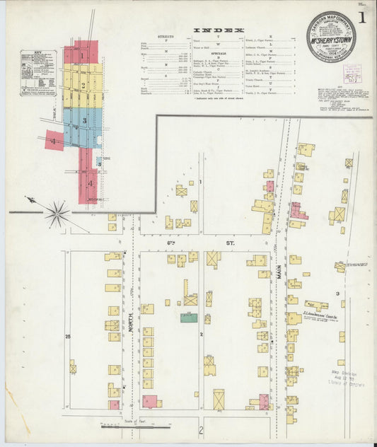 Sanborn Fire Insurance Map from McSherrystown, Adams County, Pennsylvania (1904), Sheet #0001 - Complete Map Set gallery image, historic Sanborn map, vintage wall art, Pennsylvania Pennsylvania