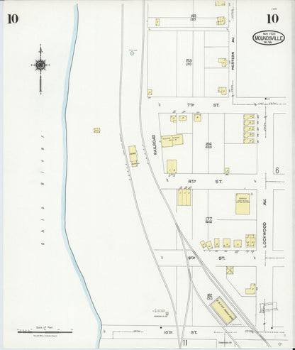 Sanborn Fire Insurance Map from Moundsville, Marshall County, West Virginia (1923), Sheet #0010 - Complete Map Set gallery image, historic Sanborn map, vintage wall art, West Virginia West Virginia