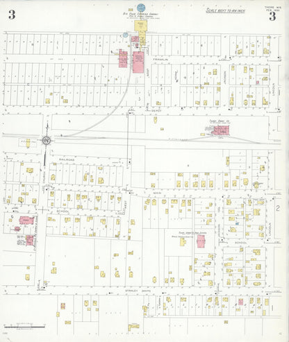 Sanborn Fire Insurance Map from Thorpe, Clark County, Wisconsin (1933), Sheet #0003 - Historic Sanborn Fire Insurance Map Print, vintage old map wall art, antique decor, genealogy gift, Wisconsin Wisconsin map