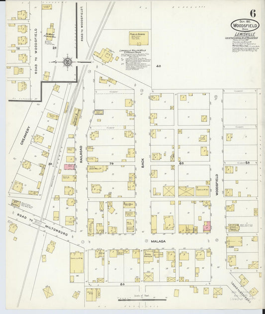 Sanborn Fire Insurance Map from Woodsfield, Monroe County, Ohio (1911), Sheet #0006 - Historic Sanborn Fire Insurance Map Print, vintage old map wall art, antique decor, genealogy gift, Ohio Ohio map