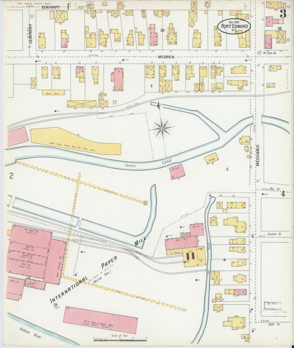 Sanborn Fire Insurance Map from Fort Edward, Washington County, New York (1900), Sheet #0003 - Complete Map Set gallery image, historic Sanborn map, vintage wall art, New York New York