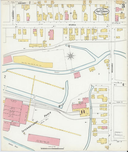 Sanborn Fire Insurance Map from Fort Edward, Washington County, New York (1900), Sheet #0003 - Complete Map Set gallery image, historic Sanborn map, vintage wall art, New York New York