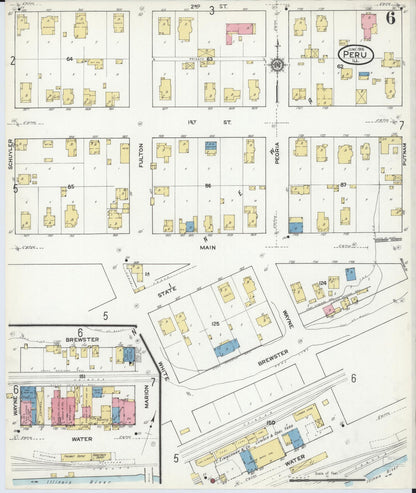 Sanborn Fire Insurance Map from Peru, La Salle County, Illinois (1916), Sheet #0006 - Complete Map Set gallery image, historic Sanborn map, vintage wall art, Illinois Illinois