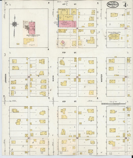 Sanborn Fire Insurance Map from Wakefield, Dixon County, Nebraska (1930), Sheet #0004 - Historic Sanborn Fire Insurance Map Print, vintage old map wall art, antique decor, genealogy gift, Nebraska Nebraska map