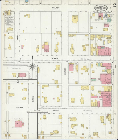 Sanborn Fire Insurance Map from Carthage, Hancock County, Illinois (1898), Sheet #0002 - Historic Sanborn Fire Insurance Map Print, vintage old map wall art, antique decor, genealogy gift, Illinois Illinois map