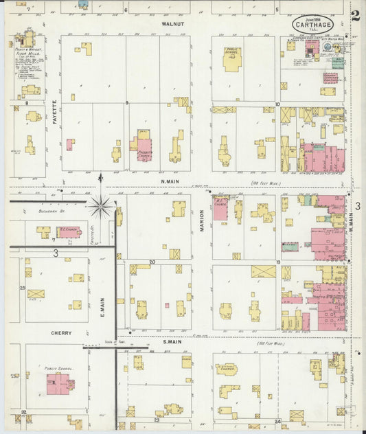 Sanborn Fire Insurance Map from Carthage, Hancock County, Illinois (1898), Sheet #0002 - Historic Sanborn Fire Insurance Map Print, vintage old map wall art, antique decor, genealogy gift, Illinois Illinois map