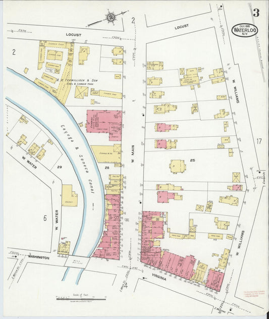 Sanborn Fire Insurance Map from Waterloo, Seneca County, New York (1918), Sheet #0003 - Historic Sanborn Fire Insurance Map Print, vintage old map wall art, antique decor, genealogy gift, New York New York map