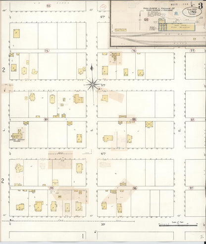 Sanborn Fire Insurance Map from Lind, Adams County, Washington (1943), Sheet #0003 - Complete Map Set gallery image, historic Sanborn map, vintage wall art, Washington Washington