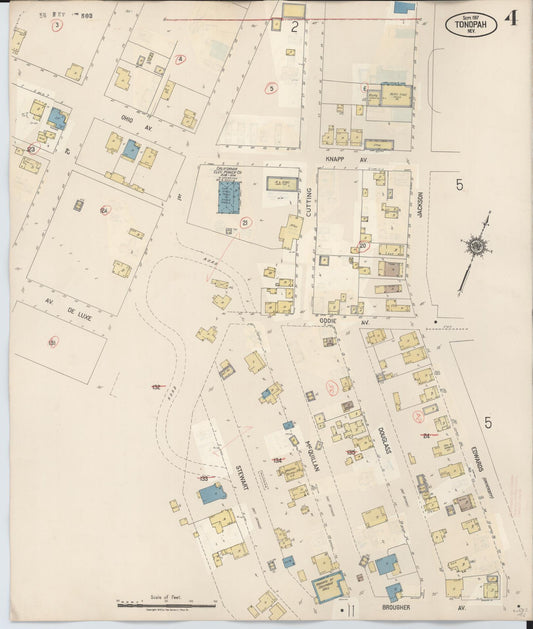 Sanborn Fire Insurance Map from Tonopah, Nye County, Nevada (1941), Sheet #0004 - Historic Sanborn Fire Insurance Map Print, vintage old map wall art, antique decor, genealogy gift, Nevada Nevada map