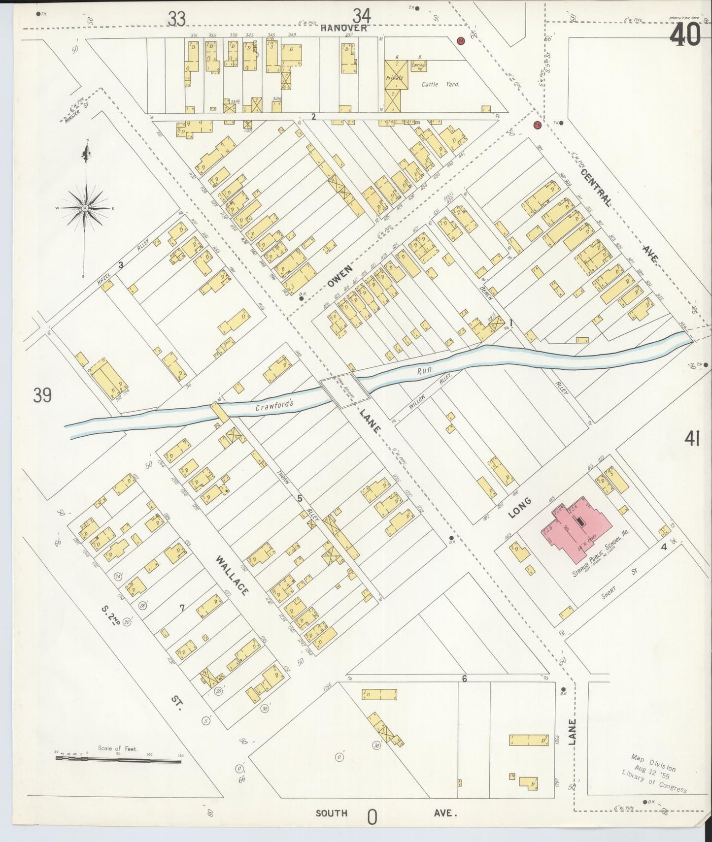 Sanborn Fire Insurance Map from Hamilton, Butler County, Ohio (1899), Sheet #0040 - Historic Sanborn Fire Insurance Map Print, vintage old map wall art, antique decor, genealogy gift, Ohio Ohio map