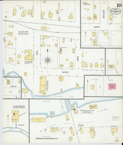 Sanborn Fire Insurance Map from Petoskey, Emmet County, Michigan (1901), Sheet #0019 - Complete Map Set gallery image, historic Sanborn map, vintage wall art, Michigan Michigan