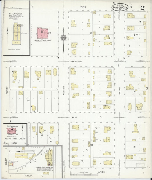 Sanborn Fire Insurance Map from Mason City, Mason County, Illinois (1914), Sheet #0002 - Historic Sanborn Fire Insurance Map Print, vintage old map wall art, antique decor, genealogy gift, Illinois Illinois map