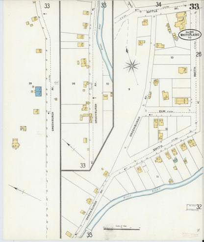 Sanborn Fire Insurance Map from White Plains, Westchester County, New York (1905), Sheet #0033 - Complete Map Set gallery image, historic Sanborn map, vintage wall art, New York New York