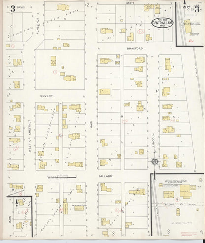 Sanborn Fire Insurance Map from Central Lake, Antrim County, Michigan (1929), Sheet #0003 - Complete Map Set gallery image, historic Sanborn map, vintage wall art, Michigan Michigan
