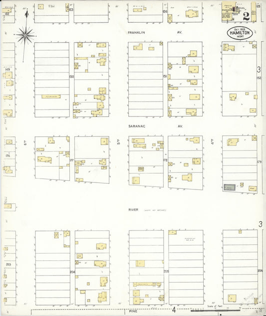 Sanborn Fire Insurance Map from Hamilton, Ravalli County, Montana (1909), Sheet #0002 - Historic Sanborn Fire Insurance Map Print, vintage old map wall art, antique decor, genealogy gift, Montana Montana map