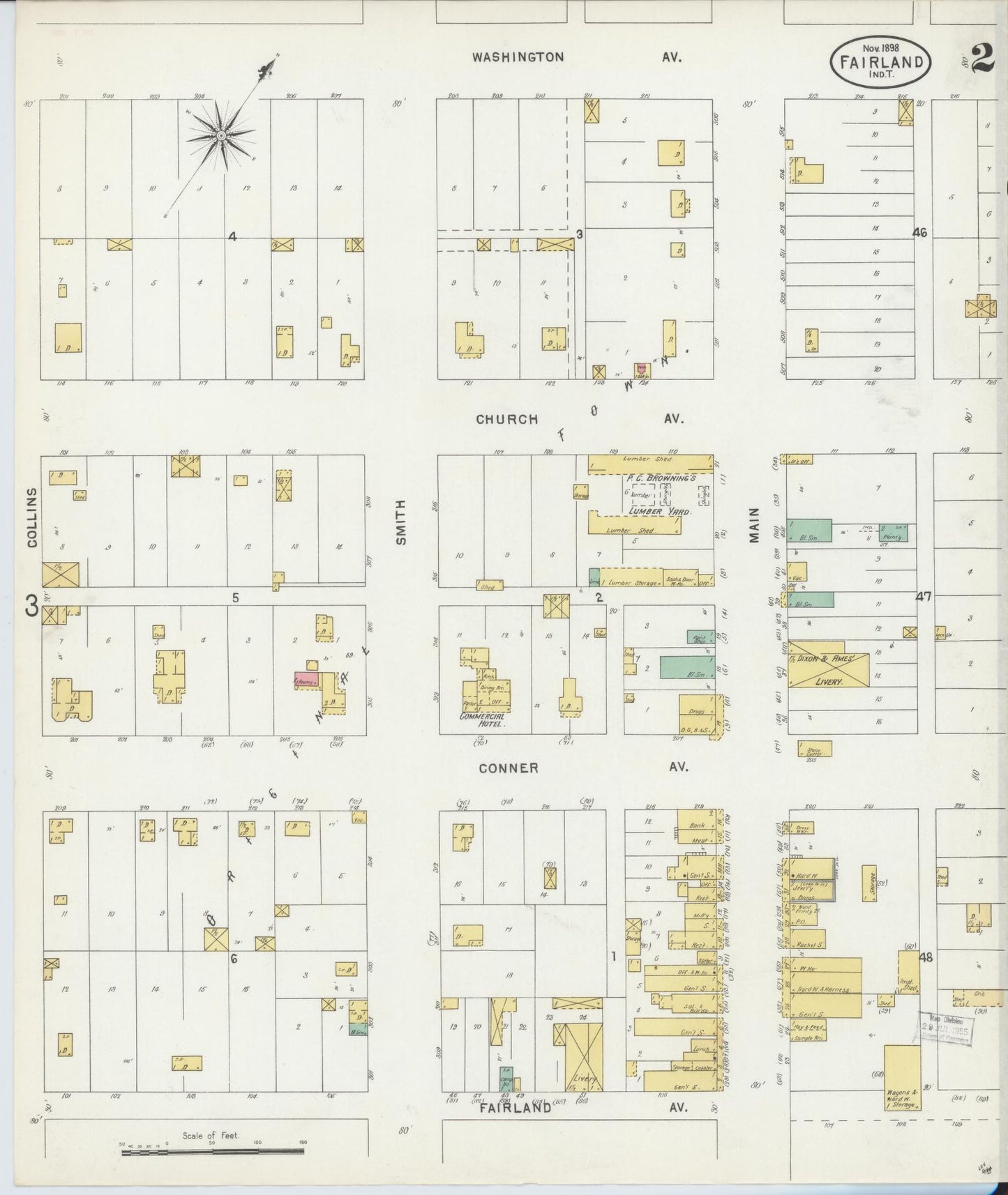Sanborn Fire Insurance Map from Fairland, Ottawa County, Oklahoma (1898), Sheet #0002 - Complete Map Set gallery image, historic Sanborn map, vintage wall art, Oklahoma Oklahoma