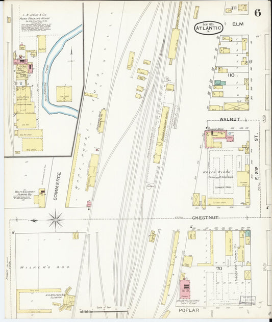 Sanborn Fire Insurance Map from Atlantic, Cass County, Iowa (1893), Sheet #0006 - Historic Sanborn Fire Insurance Map Print, vintage old map wall art