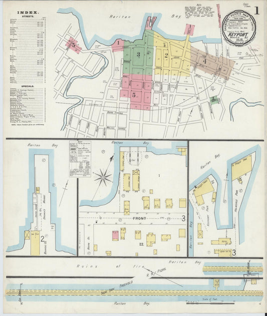 Sanborn Fire Insurance Map from Keyport, Monmouth County, New Jersey. (1896) – Historic Sanborn Fire Insurance Map Print