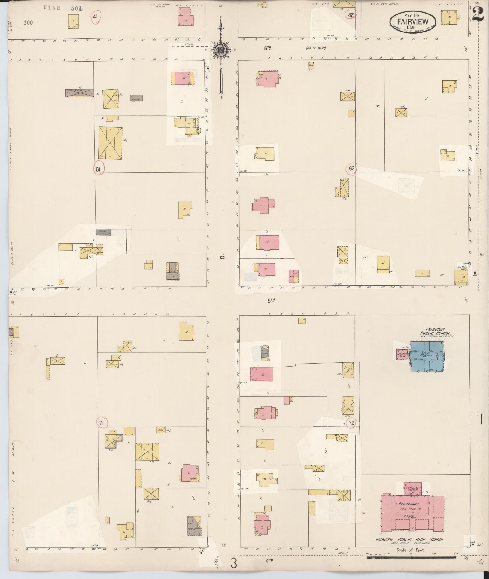 Sanborn Fire Insurance Map from Fairview, Sanpete County, Utah (1931), Sheet #0002 - Complete Map Set gallery image, historic Sanborn map, vintage wall art, Utah Utah