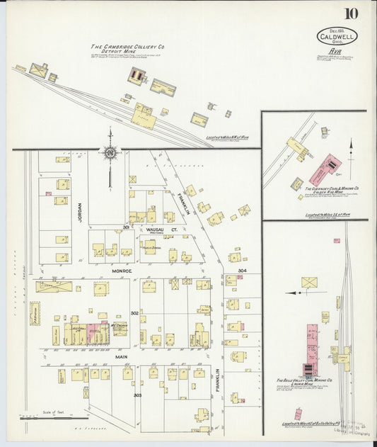 Sanborn Fire Insurance Map from Caldwell, Noble County, Ohio (1911), Sheet #0010 - Historic Sanborn Fire Insurance Map Print, vintage old map wall art, antique decor, genealogy gift, Ohio Ohio map
