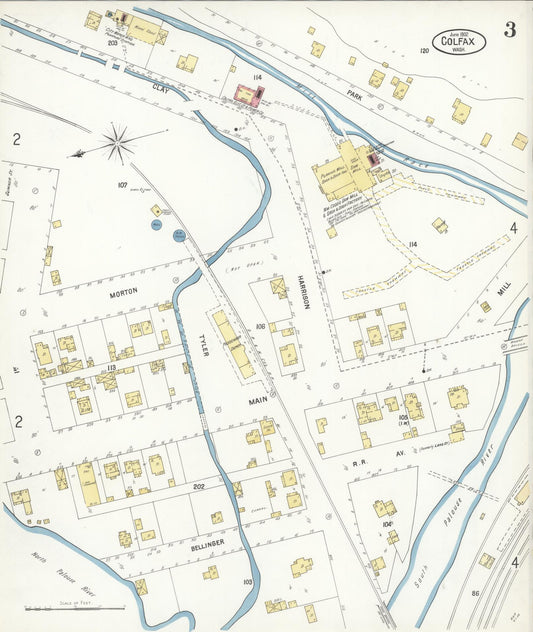 Sanborn Fire Insurance Map from Colfax, Whitman County, Washington (1902), Sheet #0003 - Historic Sanborn Fire Insurance Map Print, vintage old map wall art, antique decor, genealogy gift, Washington Washington map