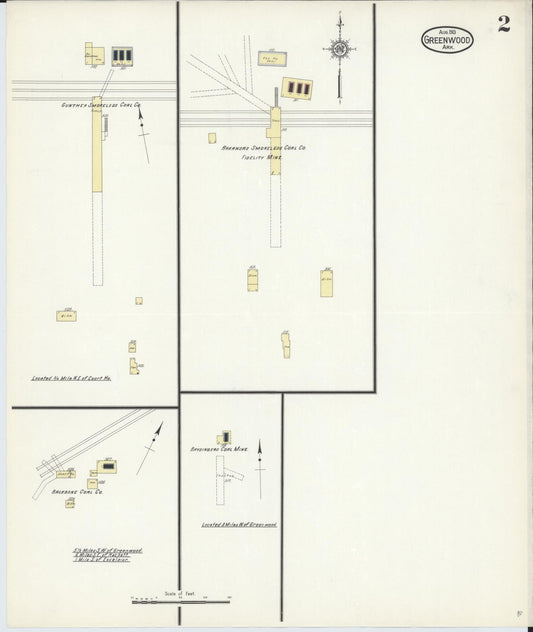 Sanborn Fire Insurance Map from Greenwood, Sebastian County, Arkansas (1913), Sheet #0002 - Historic Sanborn Fire Insurance Map Print, vintage old map wall art, antique decor, genealogy gift, Arkansas Arkansas map