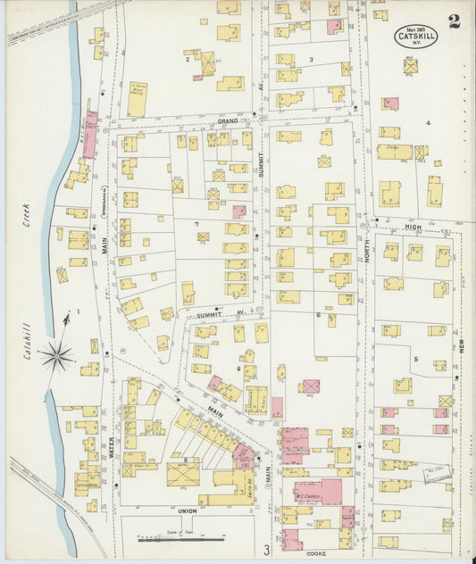 Sanborn Fire Insurance Map from Catskill, Greene County, New York (1903), Sheet #0002 - Complete Map Set gallery image, historic Sanborn map, vintage wall art, New York New York