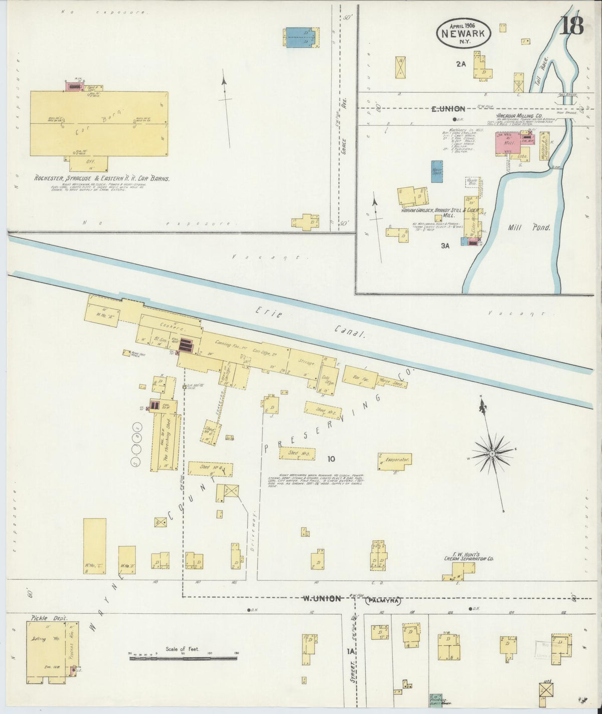 Sanborn Fire Insurance Map from Newark, Wayne County, New York (1906), Sheet #0018 - Complete Map Set gallery image, historic Sanborn map, vintage wall art, New York New York