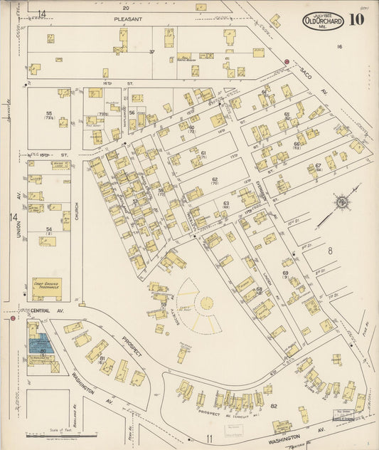 Sanborn Fire Insurance Map from Old Orchard, York County, Maine (1922), Sheet #0010 - Historic Sanborn Fire Insurance Map Print, vintage old map wall art, antique decor, genealogy gift, Maine Maine map