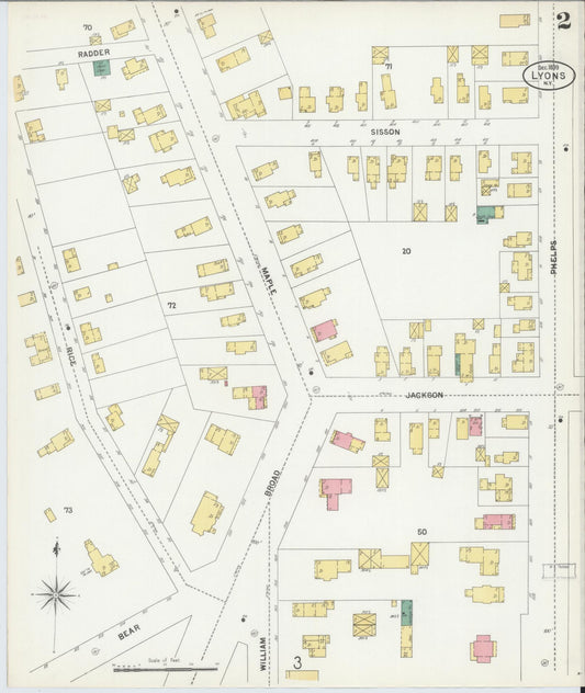 Sanborn Fire Insurance Map from Lyons, Wayne County, New York (1899), Sheet #0002 - Complete Map Set gallery image, historic Sanborn map, vintage wall art, New York New York