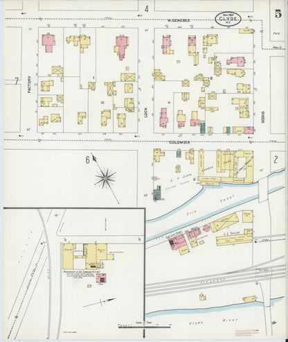 Sanborn Fire Insurance Map from Clyde, Wayne County, New York (1906), Sheet #0005 - Complete Map Set gallery image, historic Sanborn map, vintage wall art, New York New York
