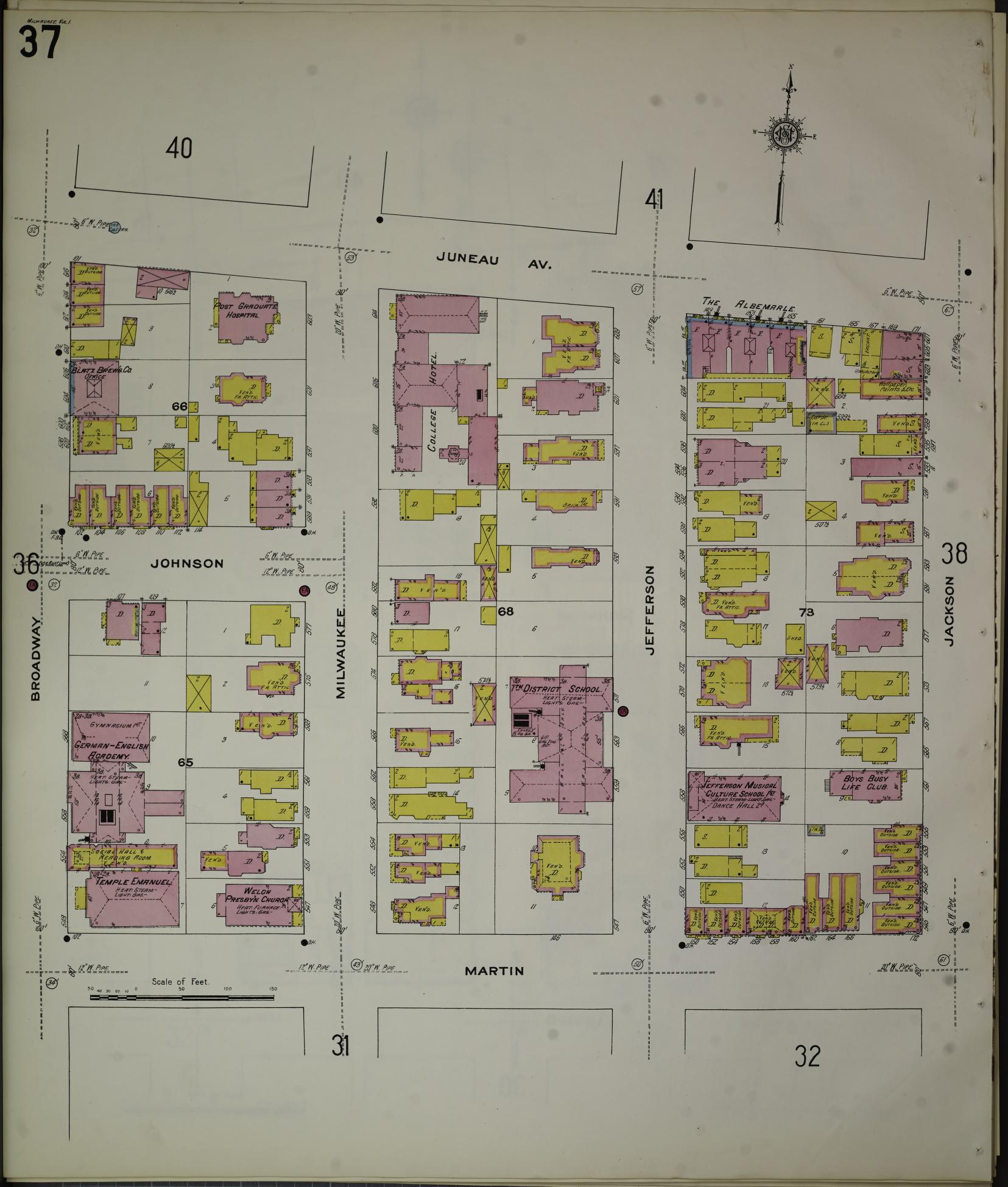 Sanborn Fire Insurance Map from Milwaukee, Milwaukee County, Wisconsin (1910), Sheet #0037 - Historic Sanborn Fire Insurance Map Print, vintage old map wall art, antique decor, genealogy gift, Wisconsin Wisconsin map