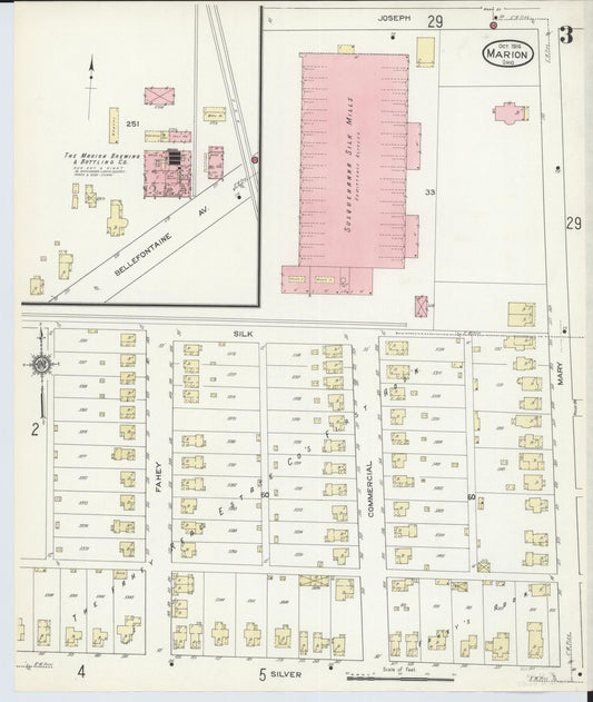 Sanborn Fire Insurance Map from Marion, Marion County, Ohio (1914), Sheet #0003 - Historic Sanborn Fire Insurance Map Print, vintage old map wall art, antique decor, genealogy gift, Ohio Ohio map