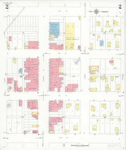 Sanborn Fire Insurance Map from Saint Paul, Howard County, Nebraska (1937), Sheet #0002 - Complete Map Set gallery image, historic Sanborn map, vintage wall art, Nebraska Nebraska