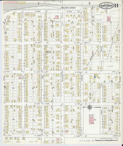 Sanborn Fire Insurance Map from Murphysboro, Jackson County, Illinois (1914), Sheet #0011 - Complete Map Set gallery image, historic Sanborn map, vintage wall art, Illinois Illinois