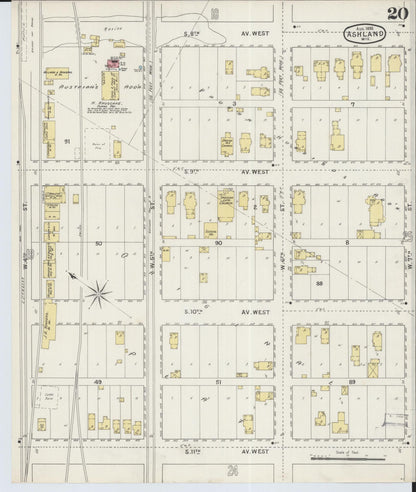 Sanborn Fire Insurance Map from Ashland, Ashland County, Wisconsin (1895), Sheet #0020 - Complete Map Set gallery image, historic Sanborn map, vintage wall art, Wisconsin Wisconsin