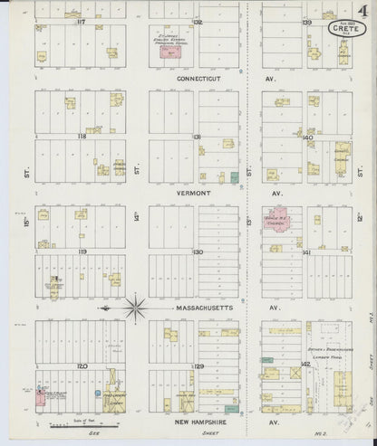 Sanborn Fire Insurance Map from Crete, Saline County, Nebraska (1889), Sheet #0004 - Complete Map Set gallery image, historic Sanborn map, vintage wall art, Nebraska Nebraska