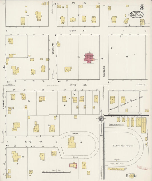 Sanborn Fire Insurance Map from El Paso, Woodford County, Illinois (1922), Sheet #0008 - Historic Sanborn Fire Insurance Map Print, vintage old map wall art, antique decor, genealogy gift, Illinois Illinois map